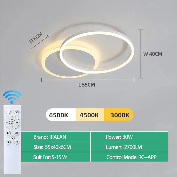 Modern LED Ceiling Chandelier – Dimmable with Remote Control - Samanta Factory