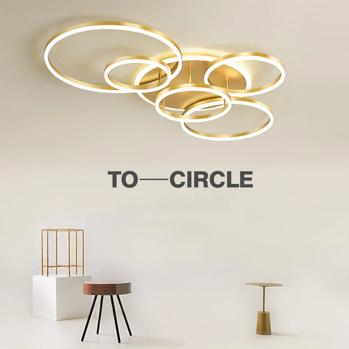 Modern LED Ceiling Chandelier – Dimmable with Remote Control - Samanta Factory