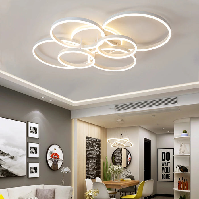Modern LED Ceiling Chandelier – Dimmable with Remote Control - Samanta Factory