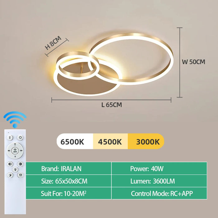 Modern LED Ceiling Chandelier – Dimmable with Remote Control - Samanta Factory