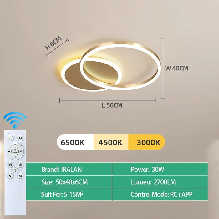 Modern LED Ceiling Chandelier – Dimmable with Remote Control - Samanta Factory