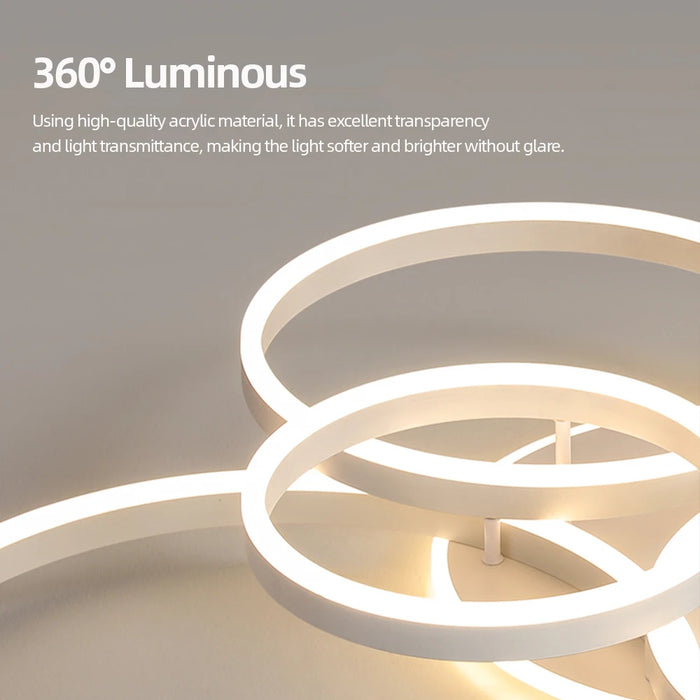 Modern LED Ceiling Chandelier – Dimmable with Remote Control - Samanta Factory