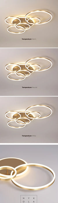 Modern LED Ceiling Chandelier – Dimmable with Remote Control - Samanta Factory