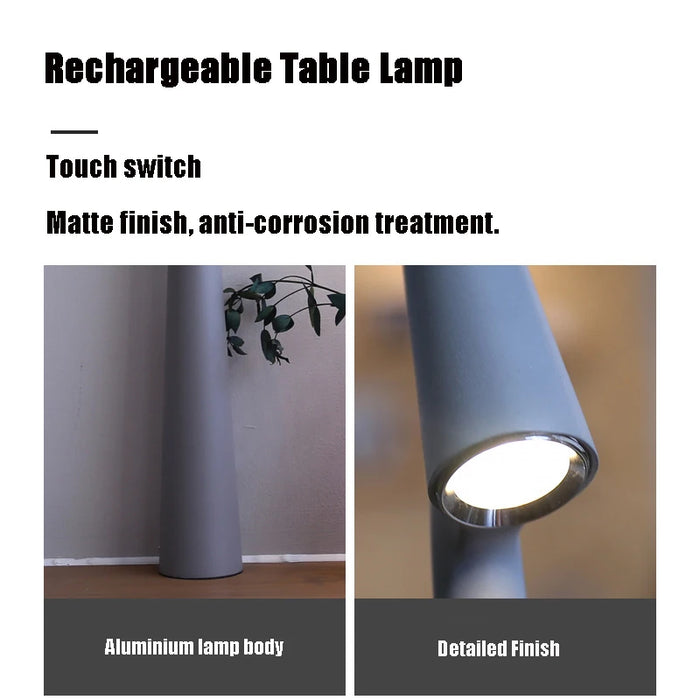 Table Lamp – Touch Dimming Rechargeable LED for Study & Living Rooms - Samanta Factory