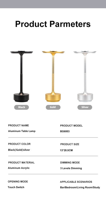 Desk Lamp – Wireless LED with Dimming & Touch Control - Samanta Factory