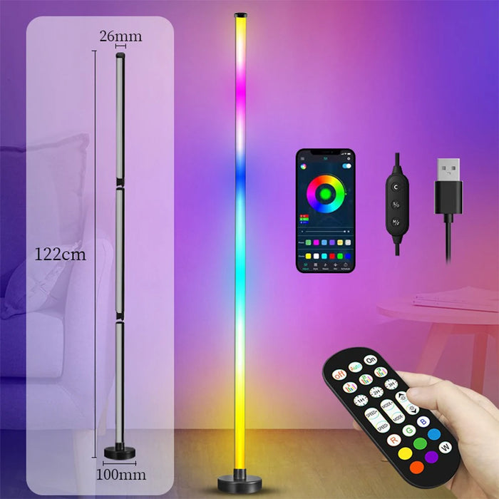 Floor Lamp – Smart RGB LED with Remote & App Control - Samanta Factory