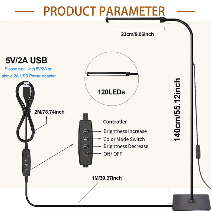 Floor Lamp – Adjustable Dimmable Gooseneck LED - Samanta Factory
