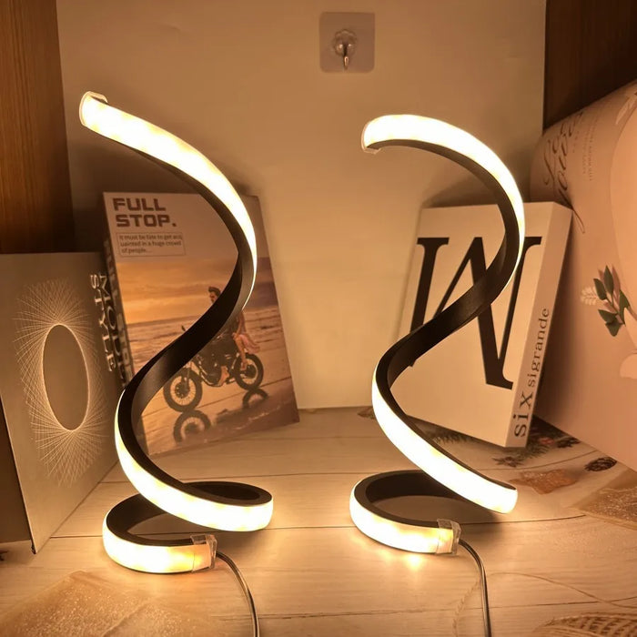 Table Lamp – Modern LED Spiral with 3-Color Dimming - Samanta Factory