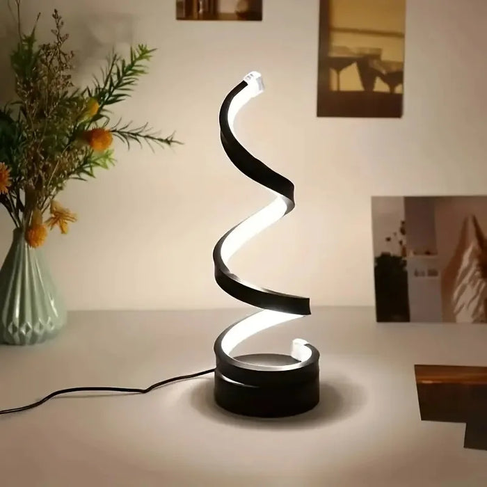 Table Lamp – Modern LED Spiral with 3-Color Dimming - Samanta Factory