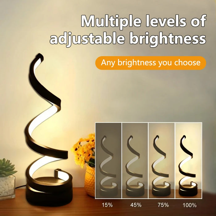 Table Lamp – Modern LED Spiral with 3-Color Dimming - Samanta Factory