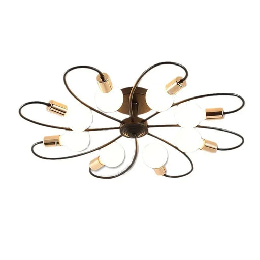 Nordic style chandelier with remote control, brushed nickel finish, and dimmable LED lights for living room and bedroom