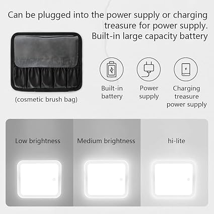 Makeup Bag with LED Mirror – 3-Color Light & Customizable Storage - Samanta Factory