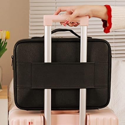 Makeup Bag with LED Mirror – 3-Color Light & Customizable Storage - Samanta Factory