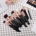 Professional 15-Piece Makeup Brush Set for Flawless Application of Powder, Cream, and Liquid with Elegant PU Leather Case in Classic Rose Gold