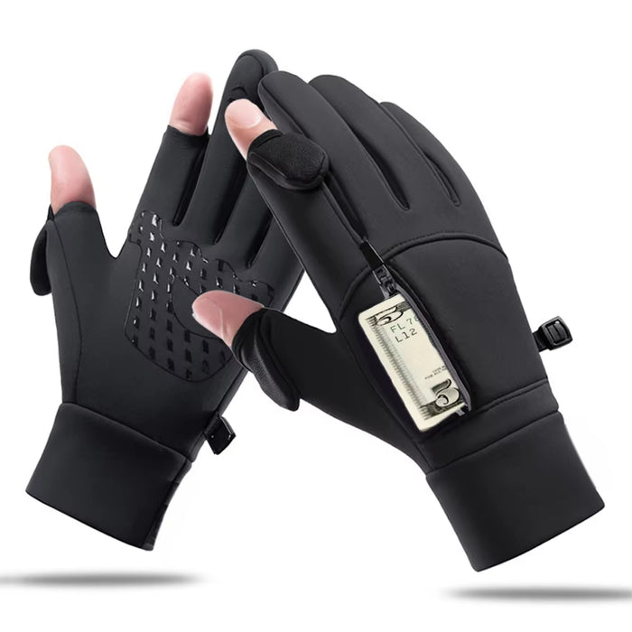 Winter Warm Touch Screen Gloves Outdoor Windproof Waterproof Cold-Proof Gloves Men Driving Cycling Fishing Ski Gloves