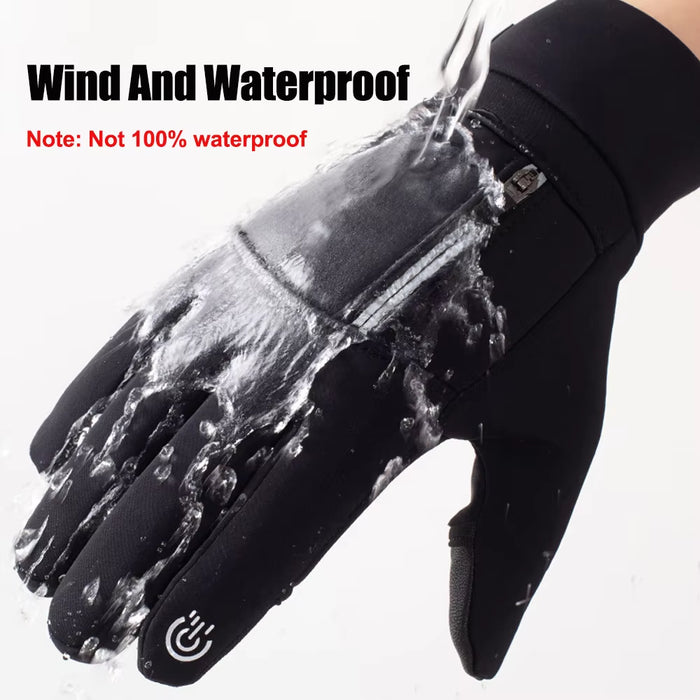 Winter Warm Touch Screen Gloves Outdoor Windproof Waterproof Cold-Proof Gloves Men Driving Cycling Fishing Ski Gloves