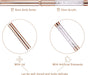 5-Piece Professional Nail Art Liner Brush Set with Protective Caps and Diamond Handles, 7/9/11/15/20mm,  Fine Detail Painting Tools for Acrylic Design in Rose Gold