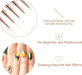 5-piece professional nail art brush set with rose gold diamond handles and protective caps