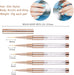 5-Piece Professional Nail Art Liner Brush Set with Protective Caps and Diamond Handles, 7/9/11/15/20mm,  Fine Detail Painting Tools for Acrylic Design in Rose Gold