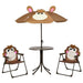 Kids foldable garden set with table, chairs, and monkey design umbrella