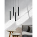 Nordic cylinder LED pendant light with black aluminum shade in modern dining room