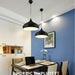 Stylish brushed nickel LED pendant light with colorful lampshade for bedrooms and creative spaces