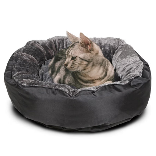 Faux Fur Luxury Donut Pet Bed with Non-Slip Base and Water-Resistant Surround