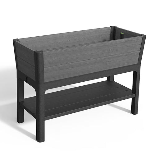 Cortina Elevated Garden Bed with built-in water gauge and drainage system, ideal for growing plants.