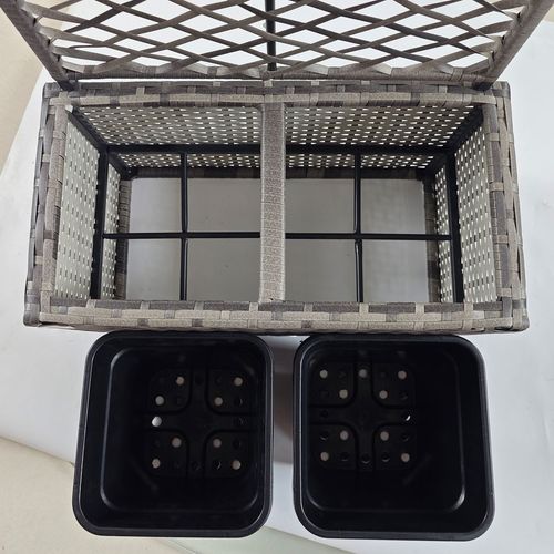 Planter Box – Rattan Design with Trellis for Vines - Samanta Factory