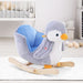 Animal Baby Rocking Horse – Plush Penguin with Musical Button - Samanta Factory