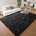 Deep pile shag rug in living room, soft and cozy with modern design