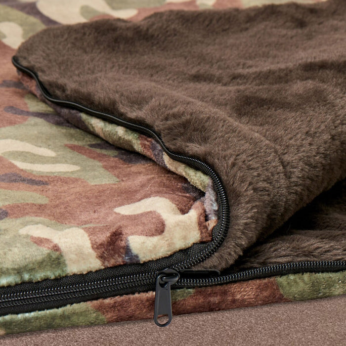 Cloud Touch Faux Fur Slumber Bag 137 X 142 Cm, Camoflauge