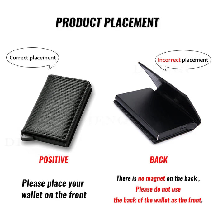 Black Fiber Wallet - Sleek Design & Anti-Theft Protection - Samanta Factory