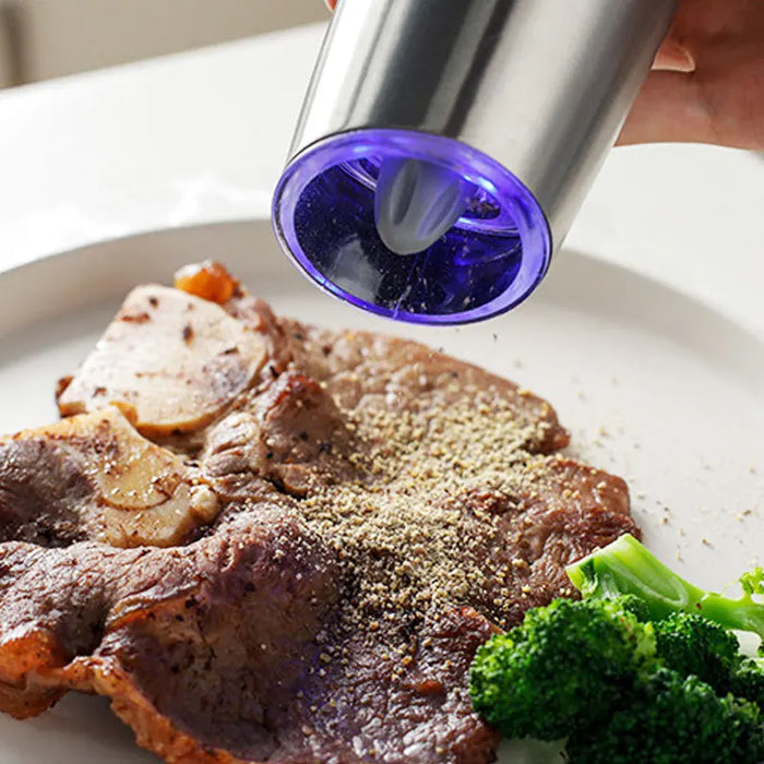 Electric Salt and Pepper Grinder – Adjustable Coarseness with LED Light - Samanta Factory