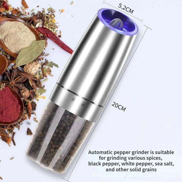 Electric Salt and Pepper Grinder – Adjustable Coarseness with LED Light - Samanta Factory
