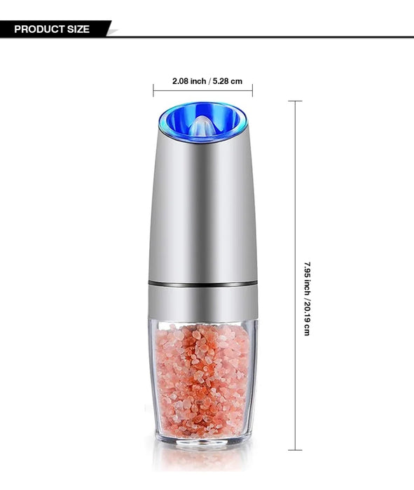 Electric Salt and Pepper Grinder – Adjustable Coarseness with LED Light - Samanta Factory