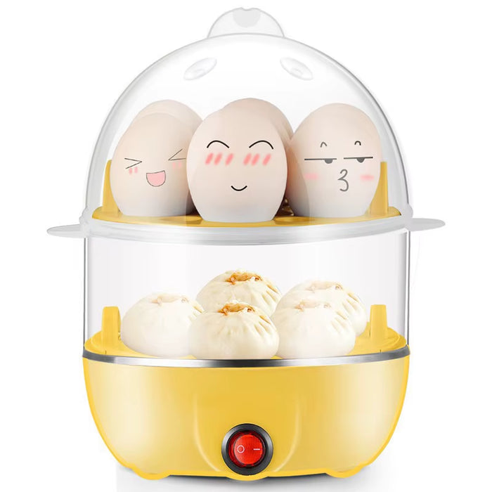Double Layer 14 Eggs Capacity Egg Boiler Steamer Electric Egg Cooker Corn Milk Steamed Kitchen Cooking Machine