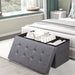 Fabric Foldable Storage Ottoman with Padded Seat for Living Room