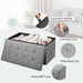 Fabric Foldable Storage Ottoman with Padded Seat for Living Room