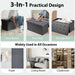 Fabric Foldable Storage Ottoman with Padded Seat for Living Room