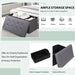 Fabric Foldable Storage Ottoman with Padded Seat for Living Room