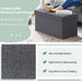 Fabric Foldable Storage Ottoman with Padded Seat for Living Room