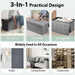 Fabric Foldable Storage Ottoman with Padded Seat for Living Room