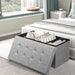Fabric Foldable Storage Ottoman with Padded Seat for Living Room