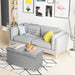 Fabric Foldable Storage Ottoman with Padded Seat for Living Room