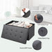 Fabric Foldable Storage Ottoman with Padded Seat for Living Room