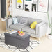 Fabric Foldable Storage Ottoman with Padded Seat for Living Room