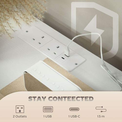 Boucle Chest of Drawers – 8 Drawer Dresser with Power Outlets - Samanta Factory