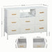 Boucle Chest of Drawers – 8 Drawer Dresser with Power Outlets - Samanta Factory