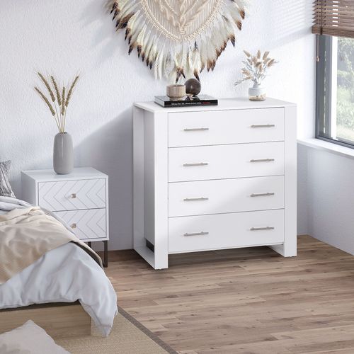 Chest of 4 Drawers – Sturdy Home Storage with Metal Handles - Samanta Factory